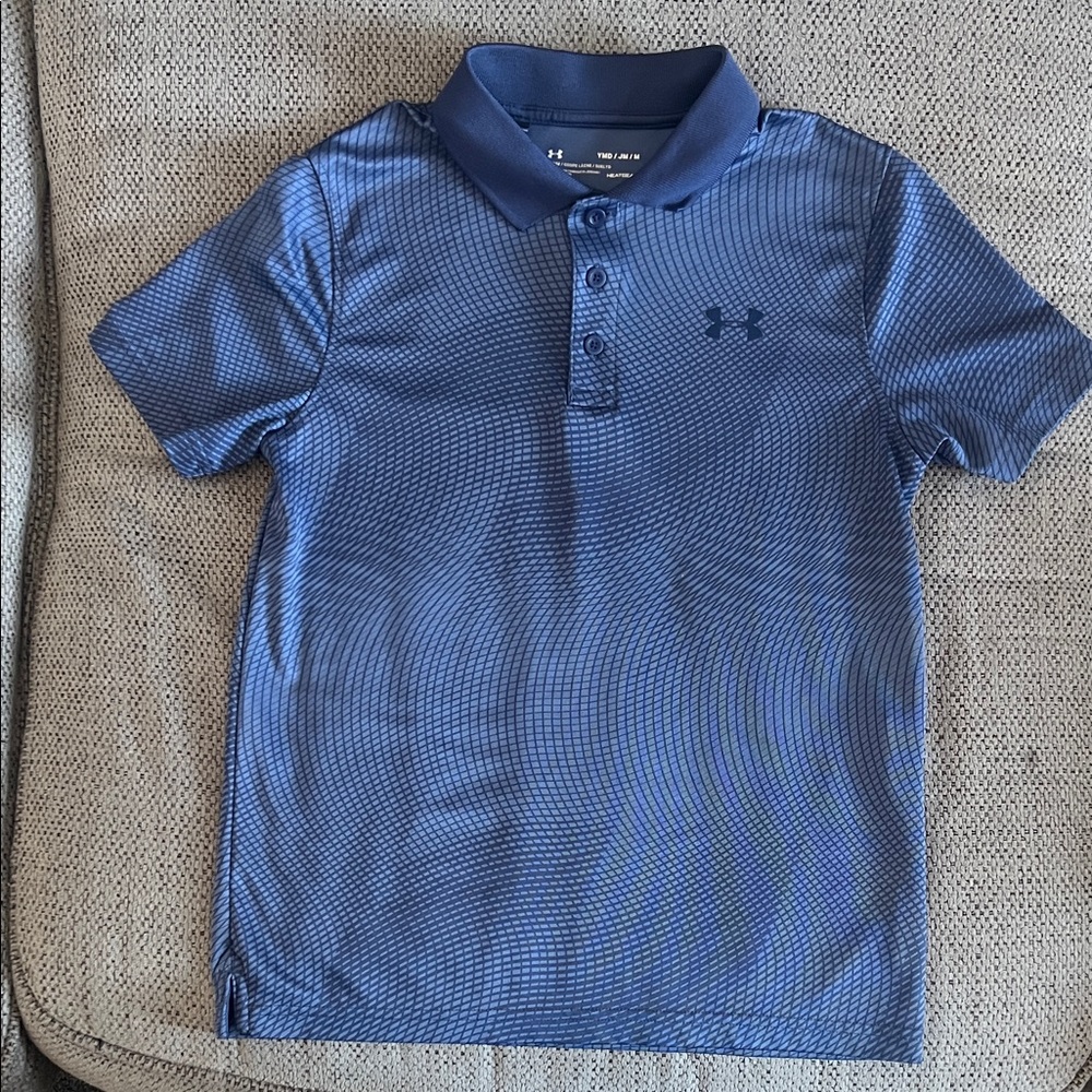 Under Armour Boys Navy Patterned Polo Shirt